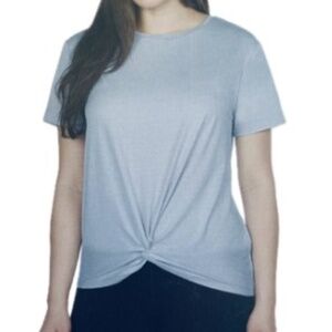 Lukka Lux Short Sleeve Shirt, Bottom Knotted Style, Light Blue/Gray, XXL NWT